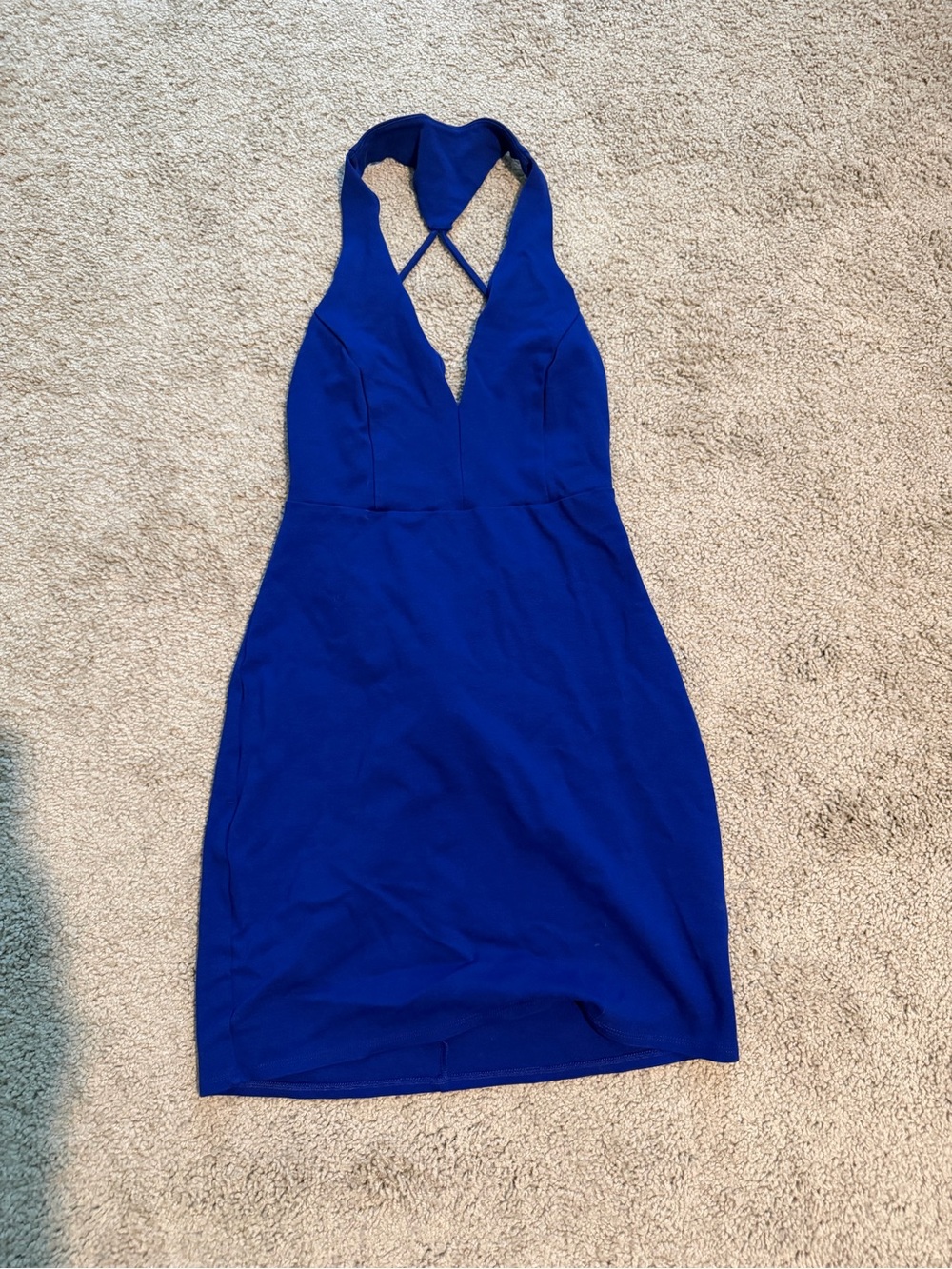 Cobalt Blue Halter Bodycon Dress